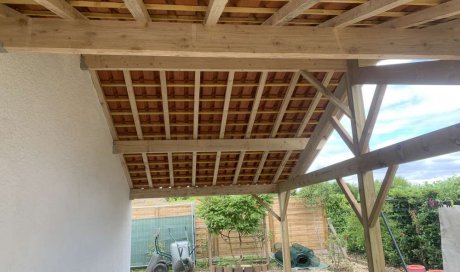 Pose de carport en bois - Léognan - CB​@TOITURES