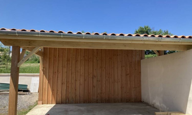 Construction d'atelier avec carport voiture - Léognan - CB​@TOITURES