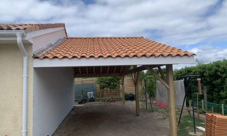 Pose de carport en bois - Léognan - CB​@TOITURES